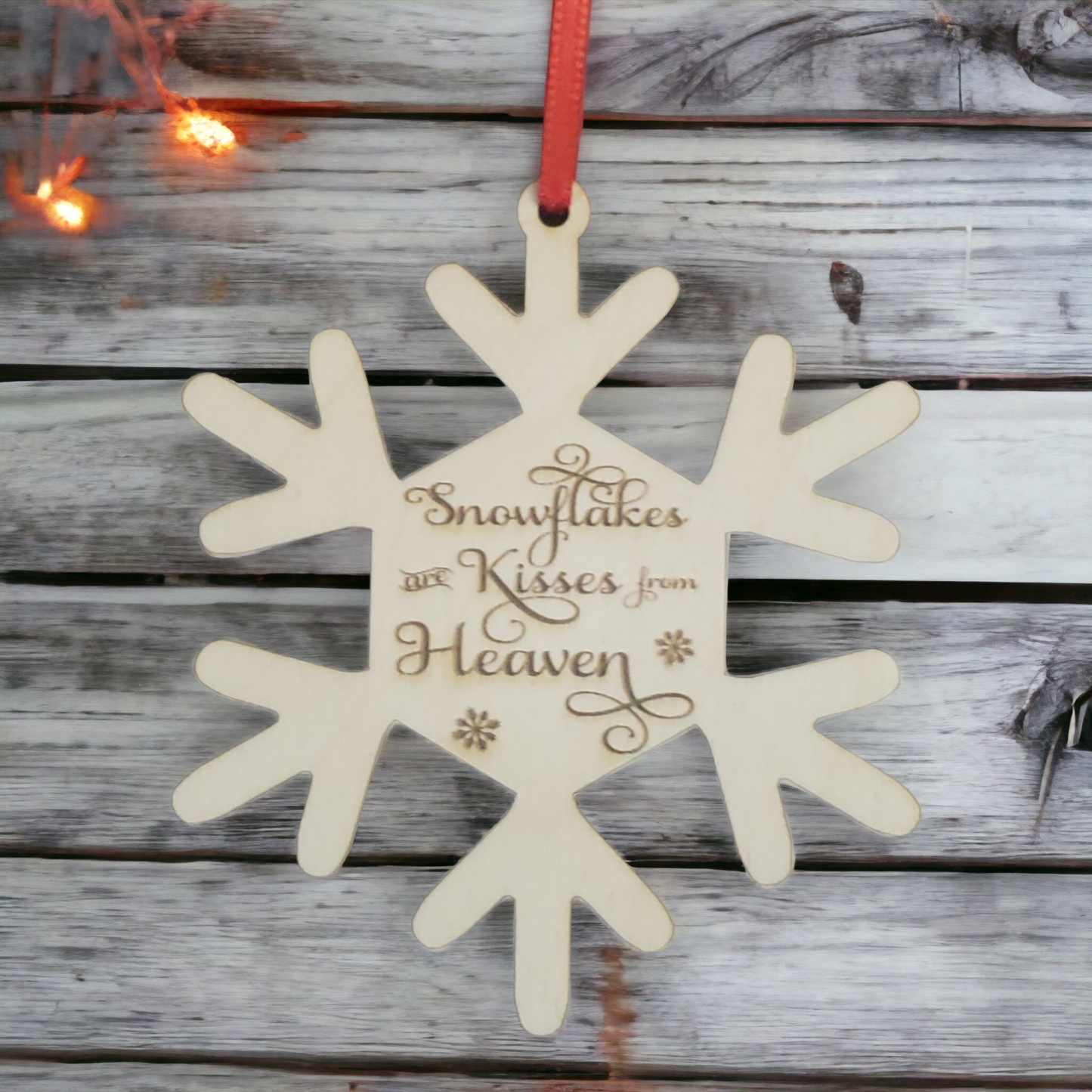 Snowflakes are Kisses from Heaven Christmas Ornaments