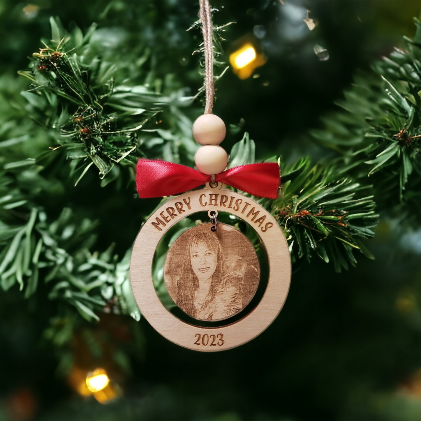 Merry Christmas 2023 photo ornament