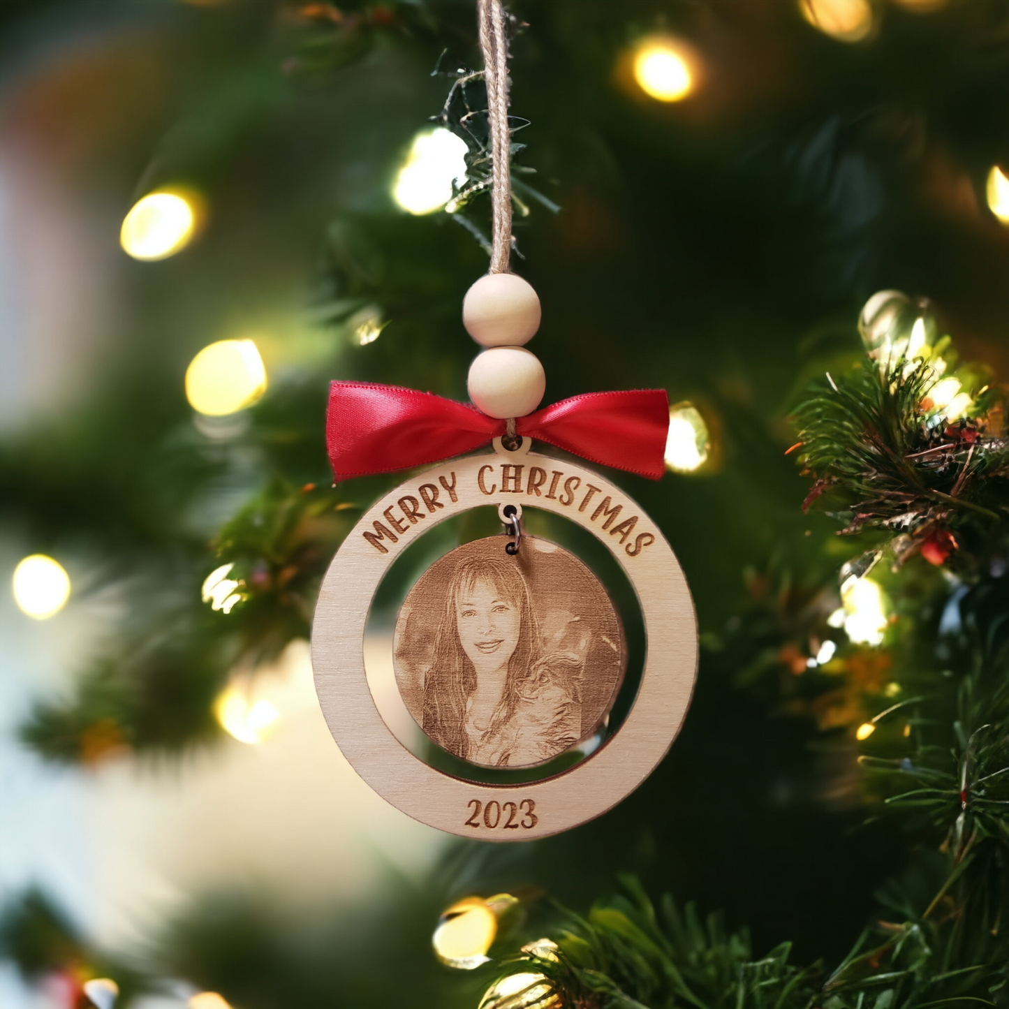 Merry Christmas 2023 photo ornament