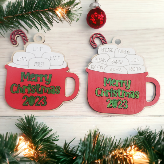 Hot Cocoa Cups Merry Christmas 2023 Max of 8 names