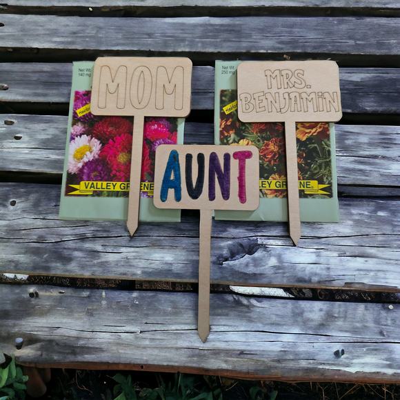 Personalized Flower Plant Stakes