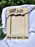 Best Dad Ever Banner Happy Father's Day Magnet or visor clip Personalized is for the top only title name