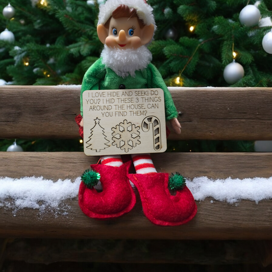Hide and seek board small Christmas elf