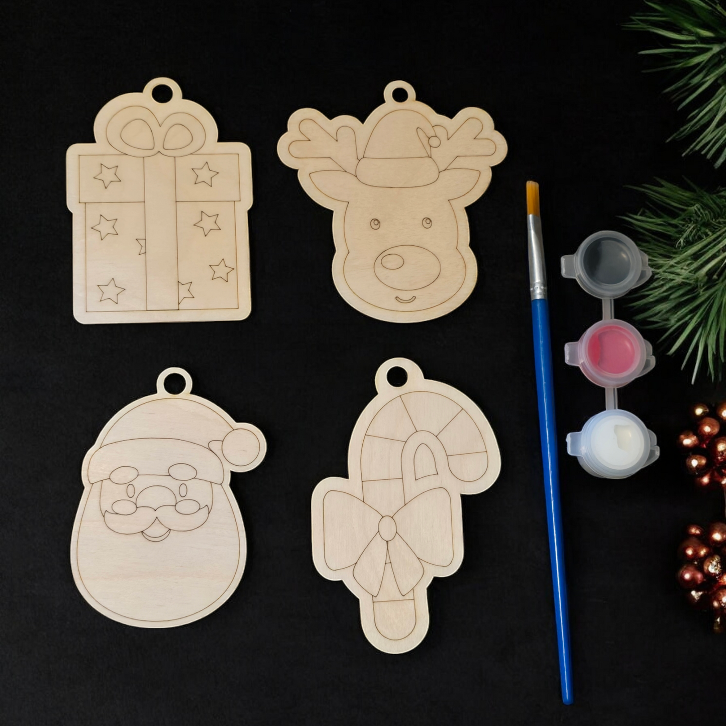 Kids Paint or crayon Kit Christmas Ornament