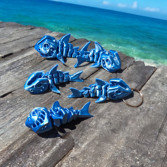 3D printed Articulated Shark keychain