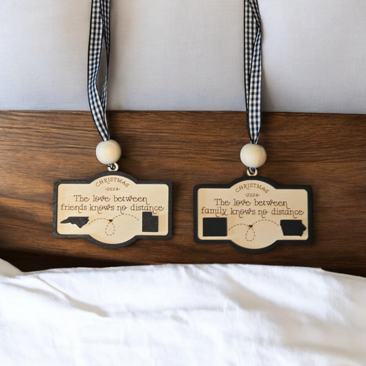 Love between Family or Friends state ornament personalized