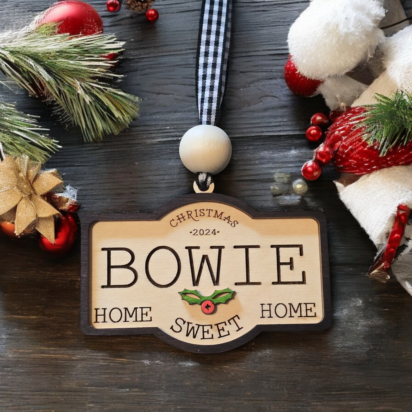 Home Sweet Home Last name Christmas Ornament Personalized
