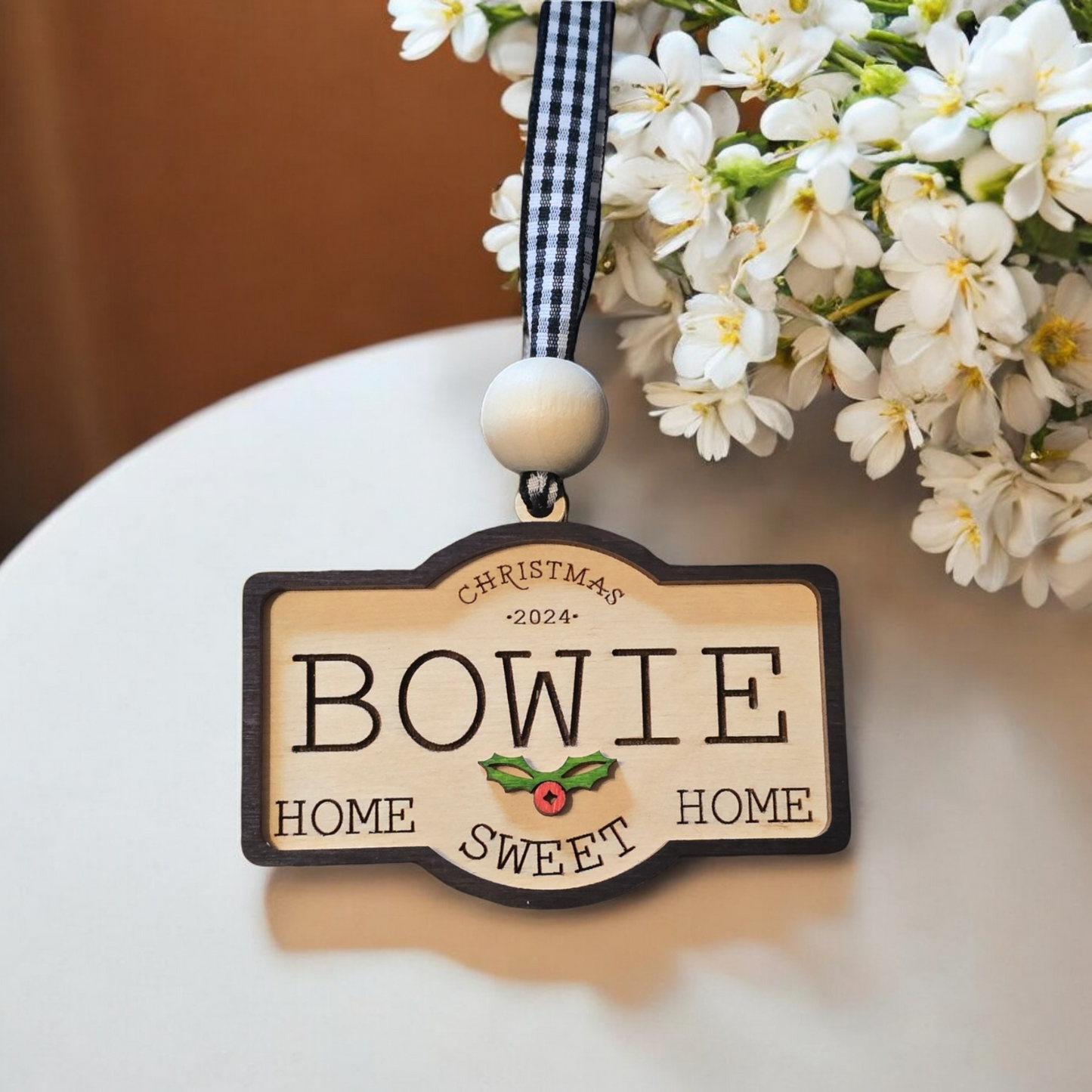 Home Sweet Home Last name Christmas Ornament Personalized
