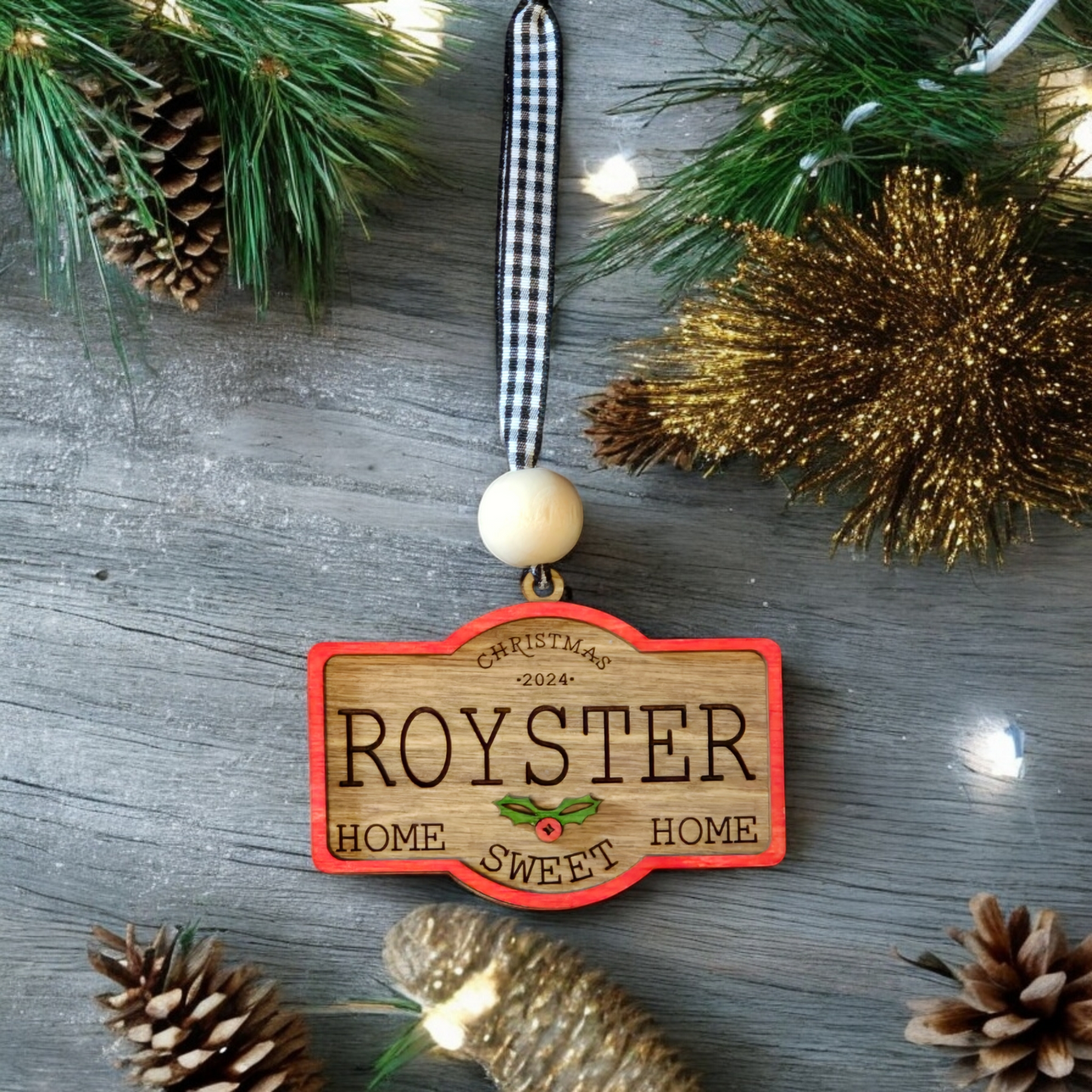 Home Sweet Home Last name Christmas Ornament Personalized