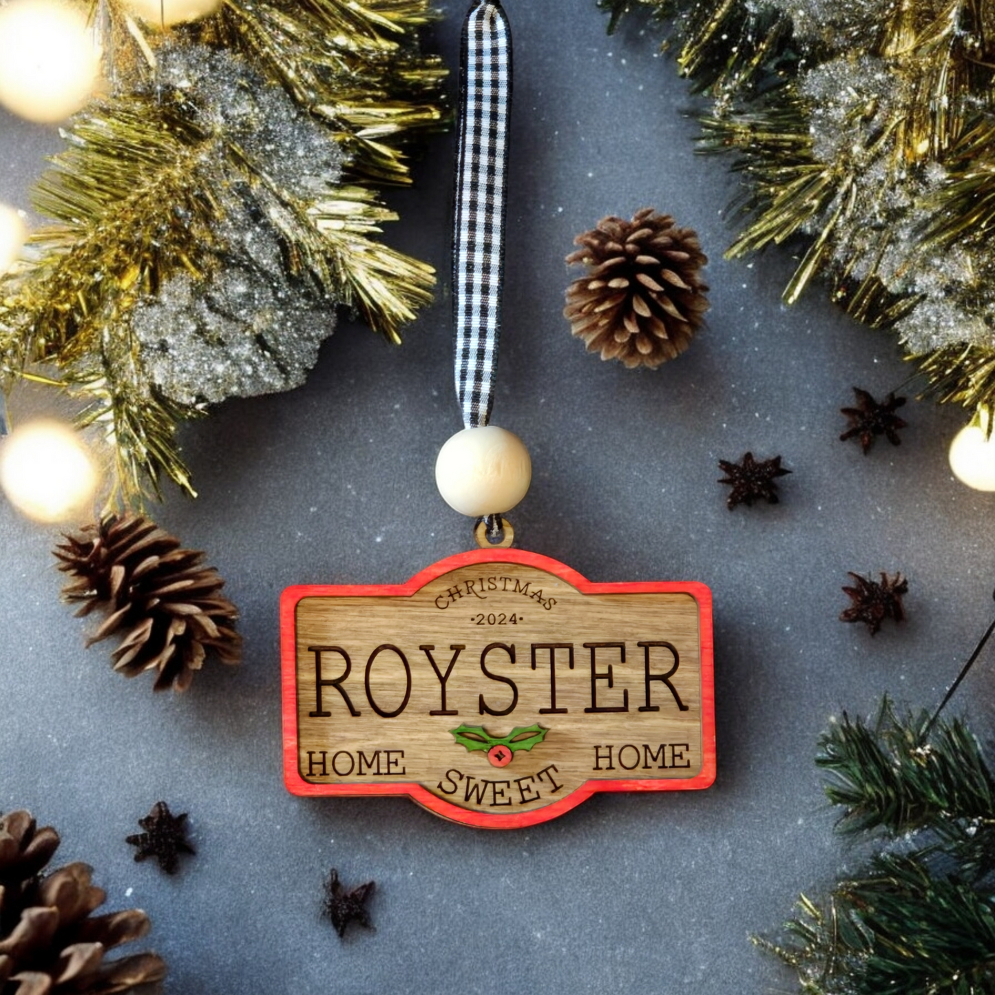 Home Sweet Home Last name Christmas Ornament Personalized