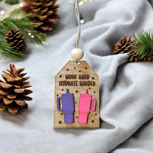 Work hard hydrate harder Christmas Ornament