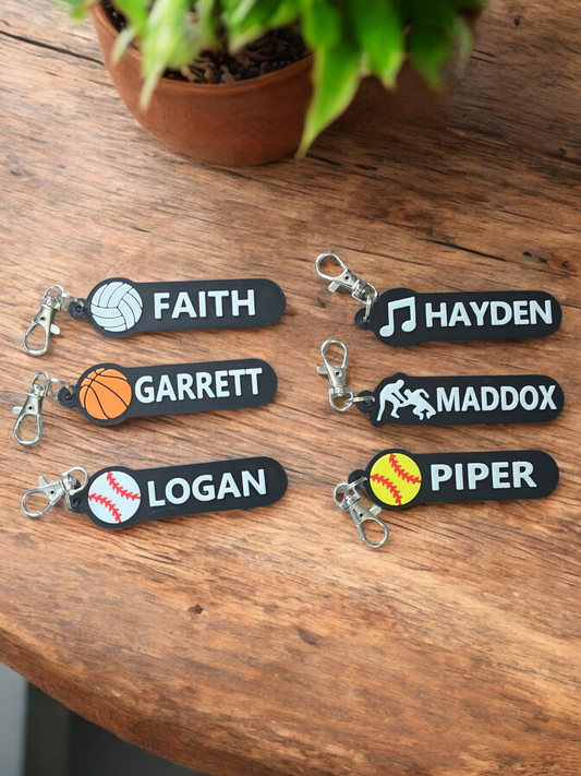 3D printed keychains bag tags Sports personalized