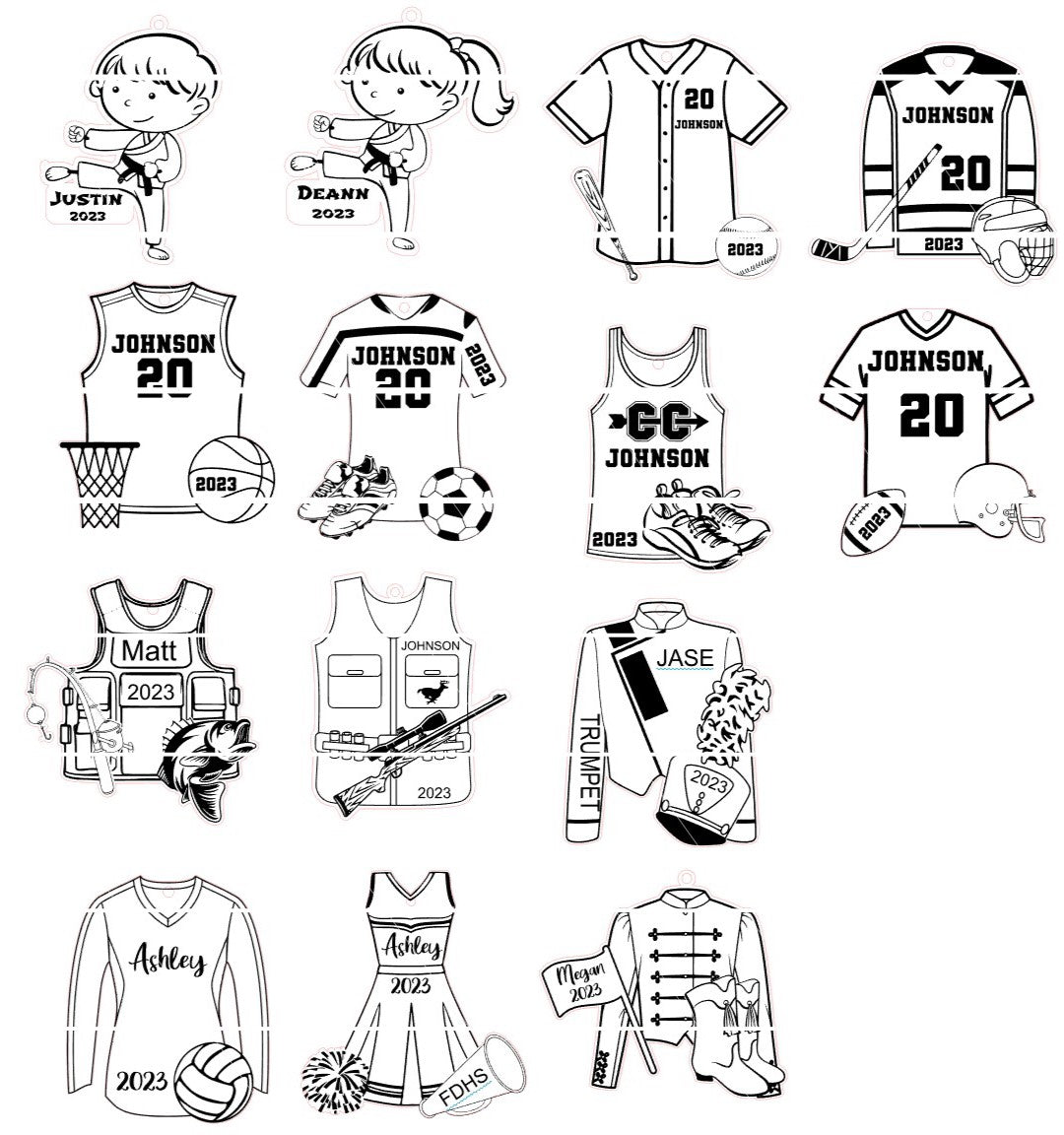 Band Sports Ornaments Personalized