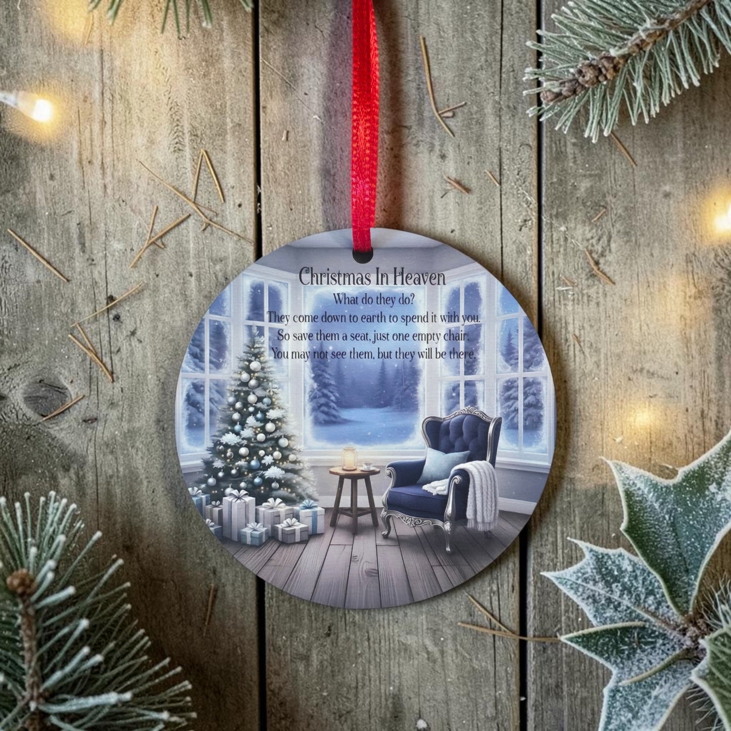 UV printed Christmas in Heaven Ornament