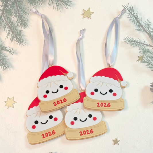 3D printed 2026 Dumpling Christmas Ornament