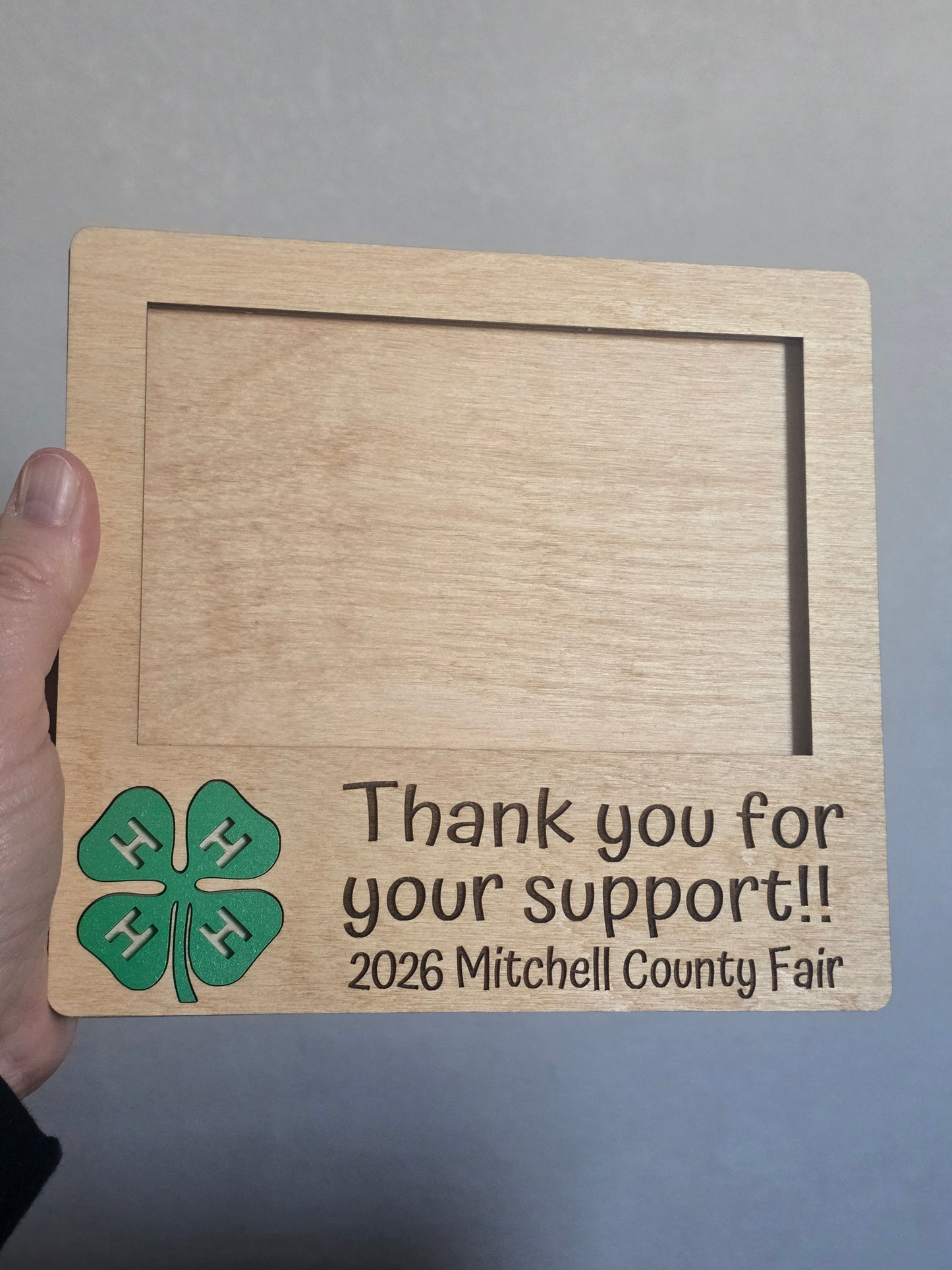 4H Thank you for your support holds 4x6 picture personalized