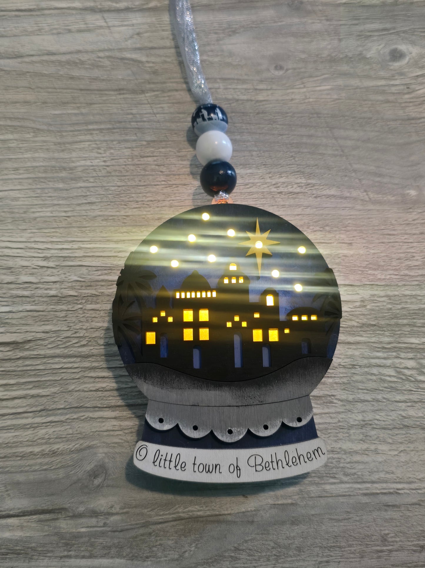 Lighted snowglobe Christmas Ornament