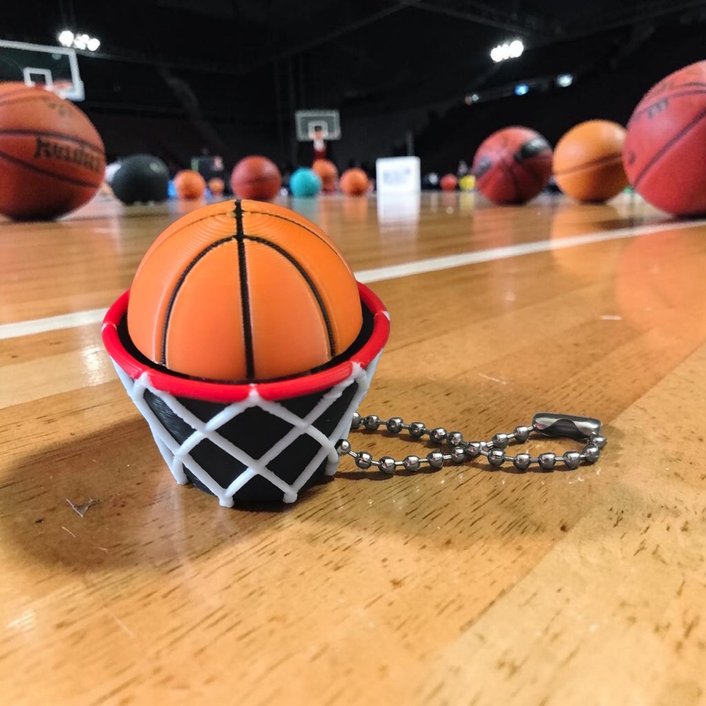 Basketball soccer fidget clicker keychain