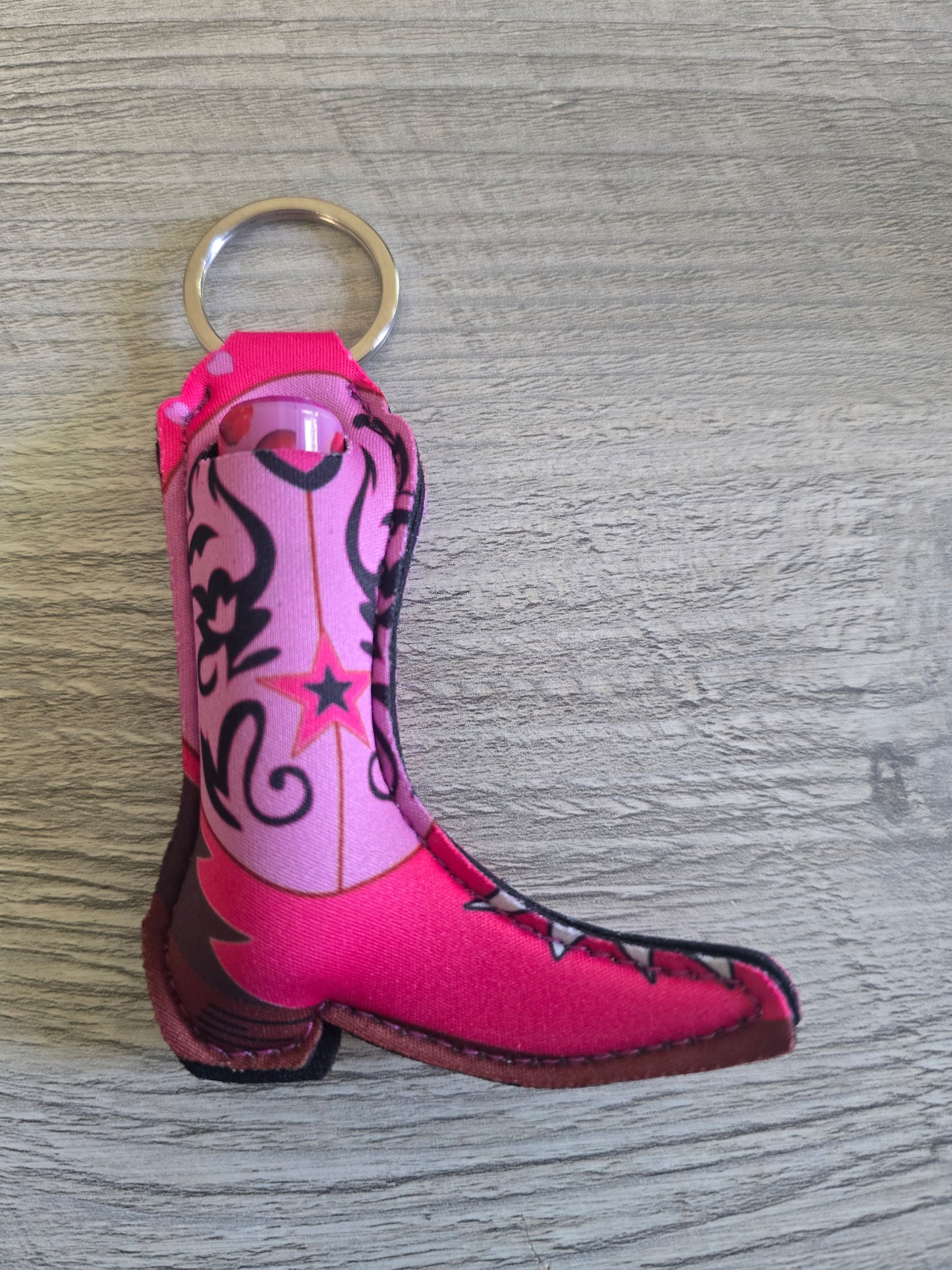 Cowgirl boot lip balm holder