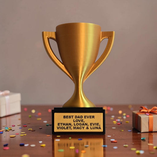 3D UV printed Father's Day Trophy personalized