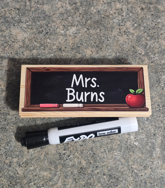 UV printed Teacher Eraser chalkboard theme Personalized