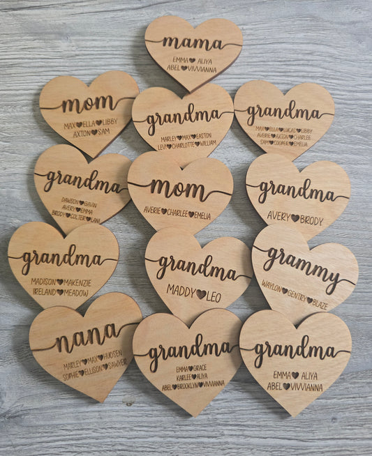 Grandma magnet with kids names personalized