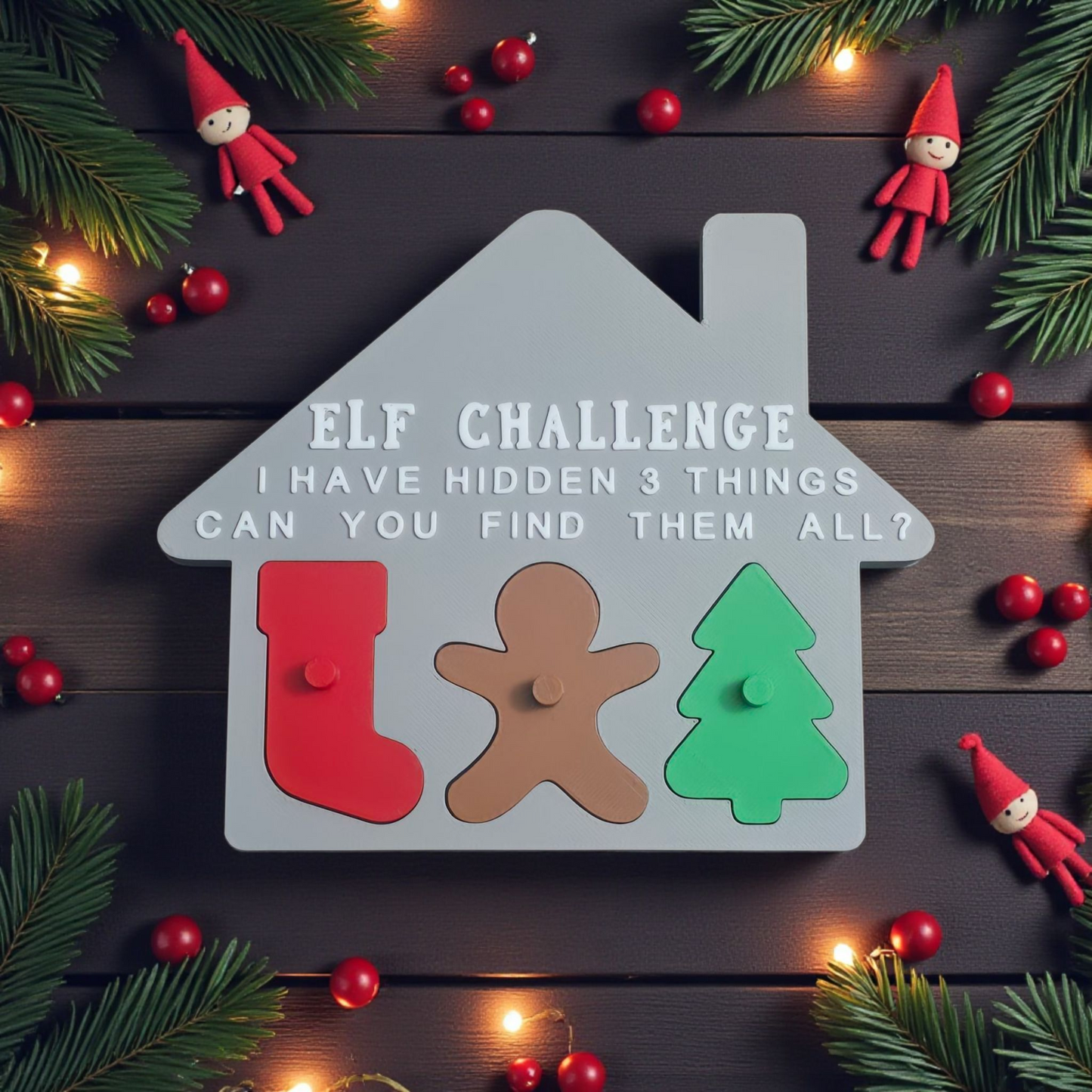 3D printed Elf challenge find the pieces