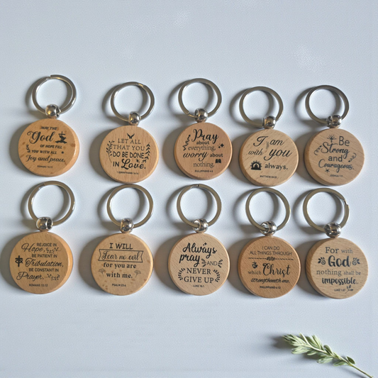 Religious spiritual round keychains