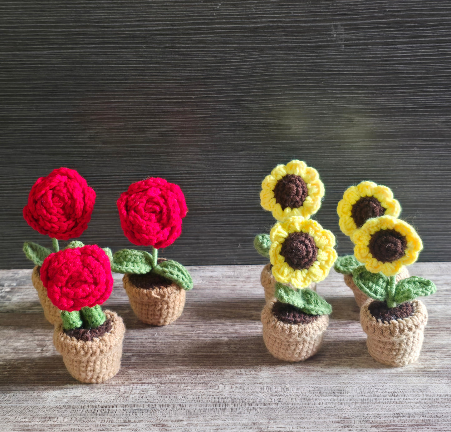 Knitted crochet flower