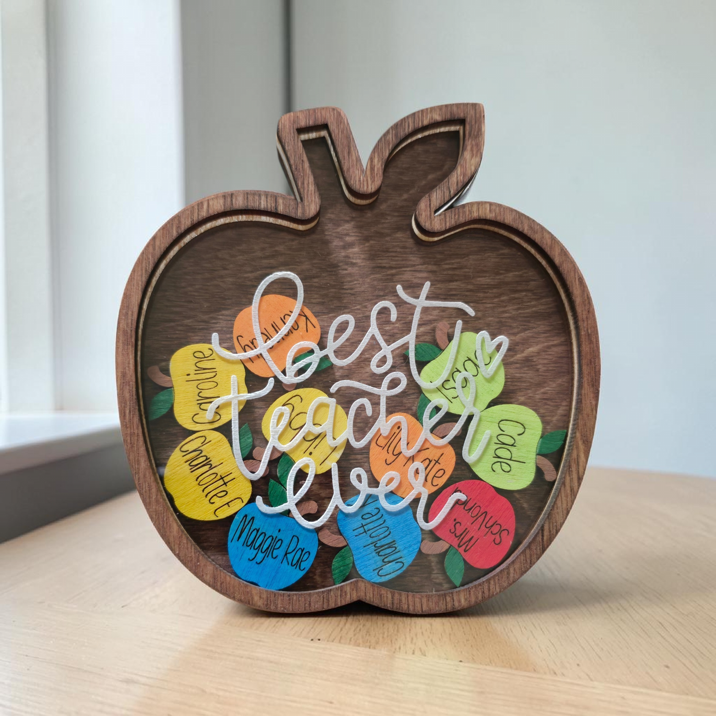 Personalized with students names Best teacher ever Apple Shaker magnet