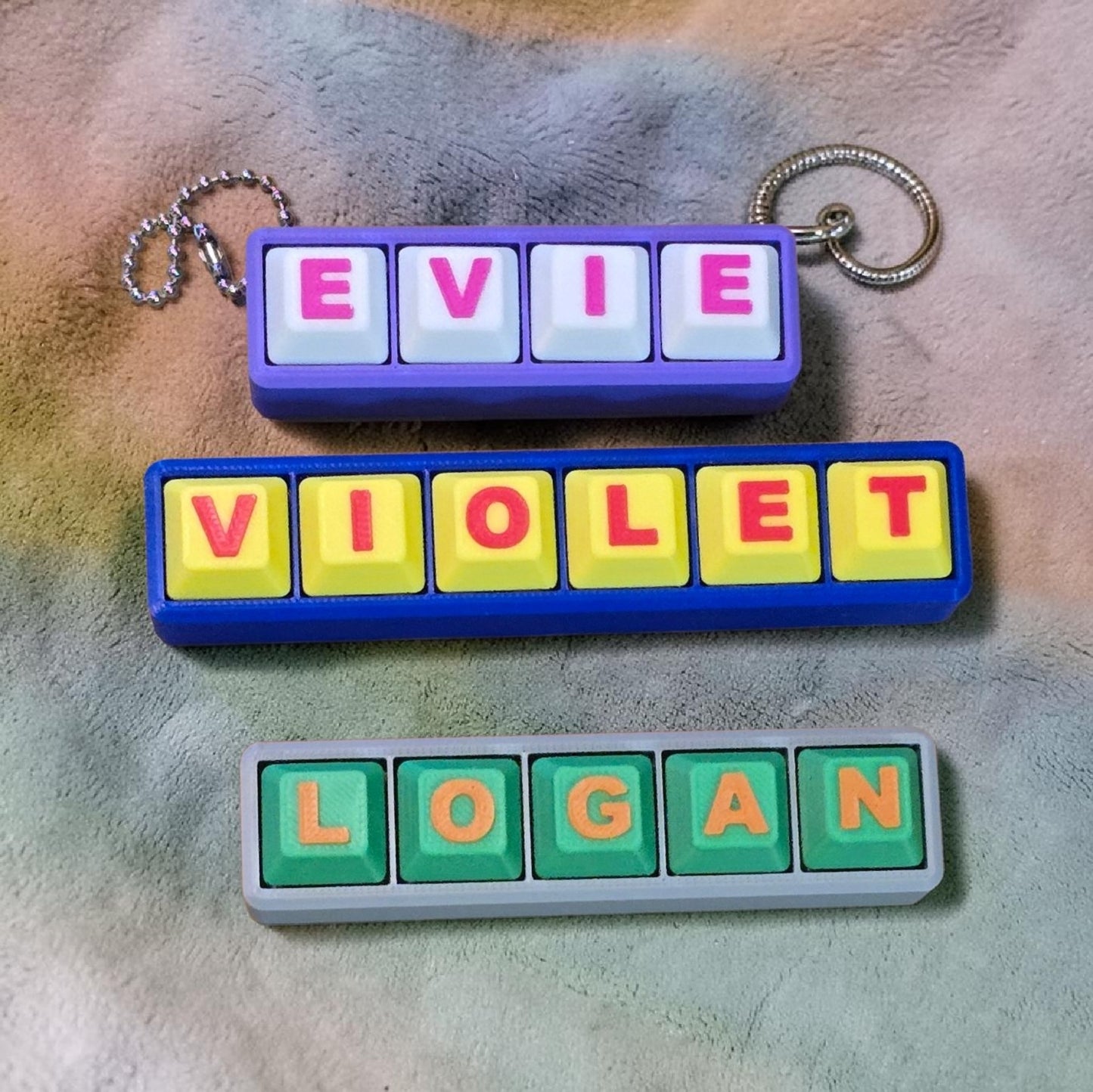 3D printed name fidget clicker keychain personalized