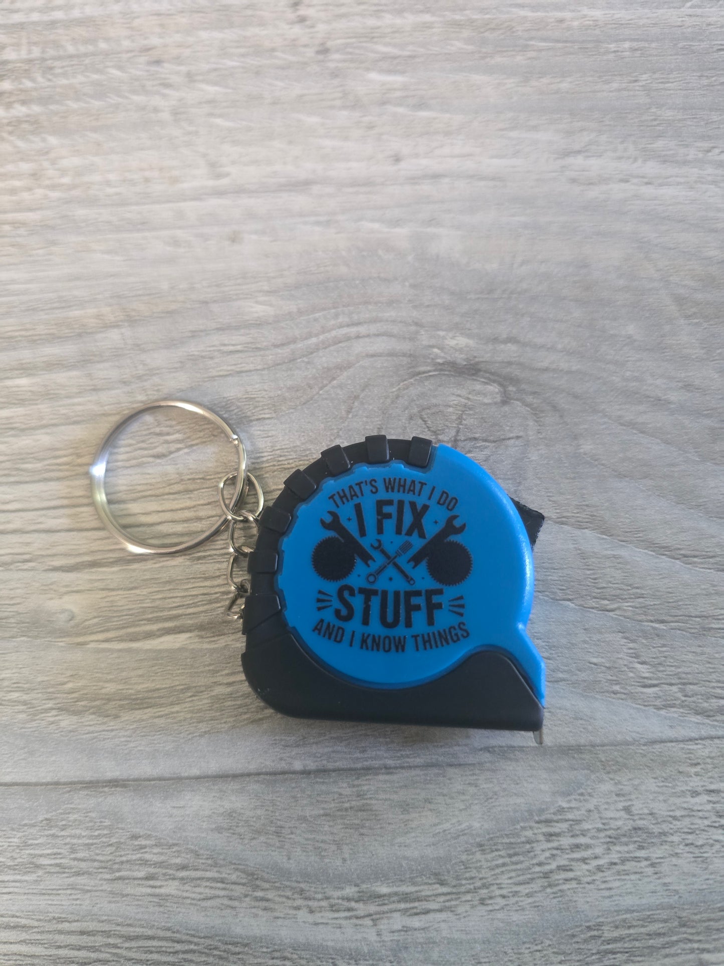 UV printed Father's Day blue measuring tape small keychain
