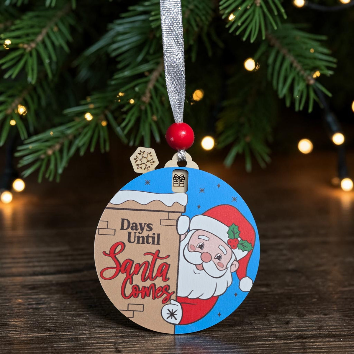 UV Printed Days until Santa comes Christmas Ornament