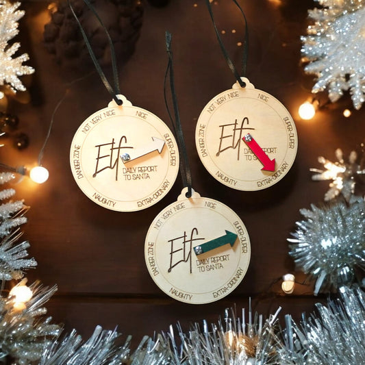 Elf Daily Report to Santa Christmas Ornament Meter