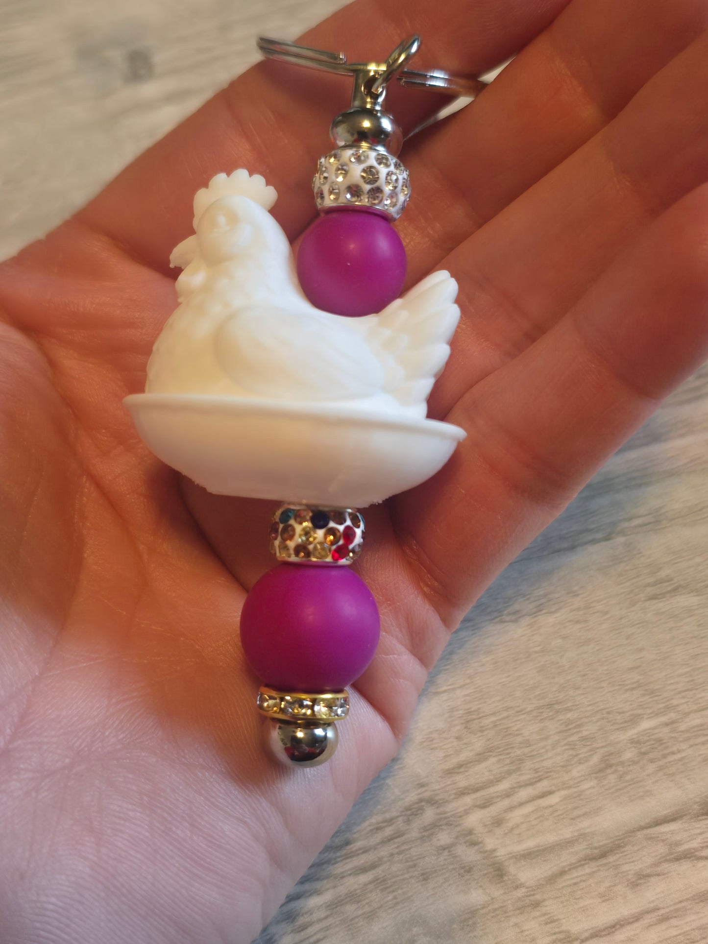 Hen beaded keychains