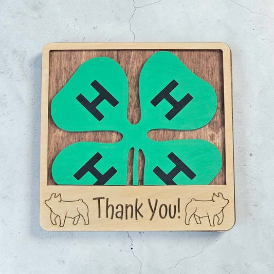 4H Thank you sign with animal
