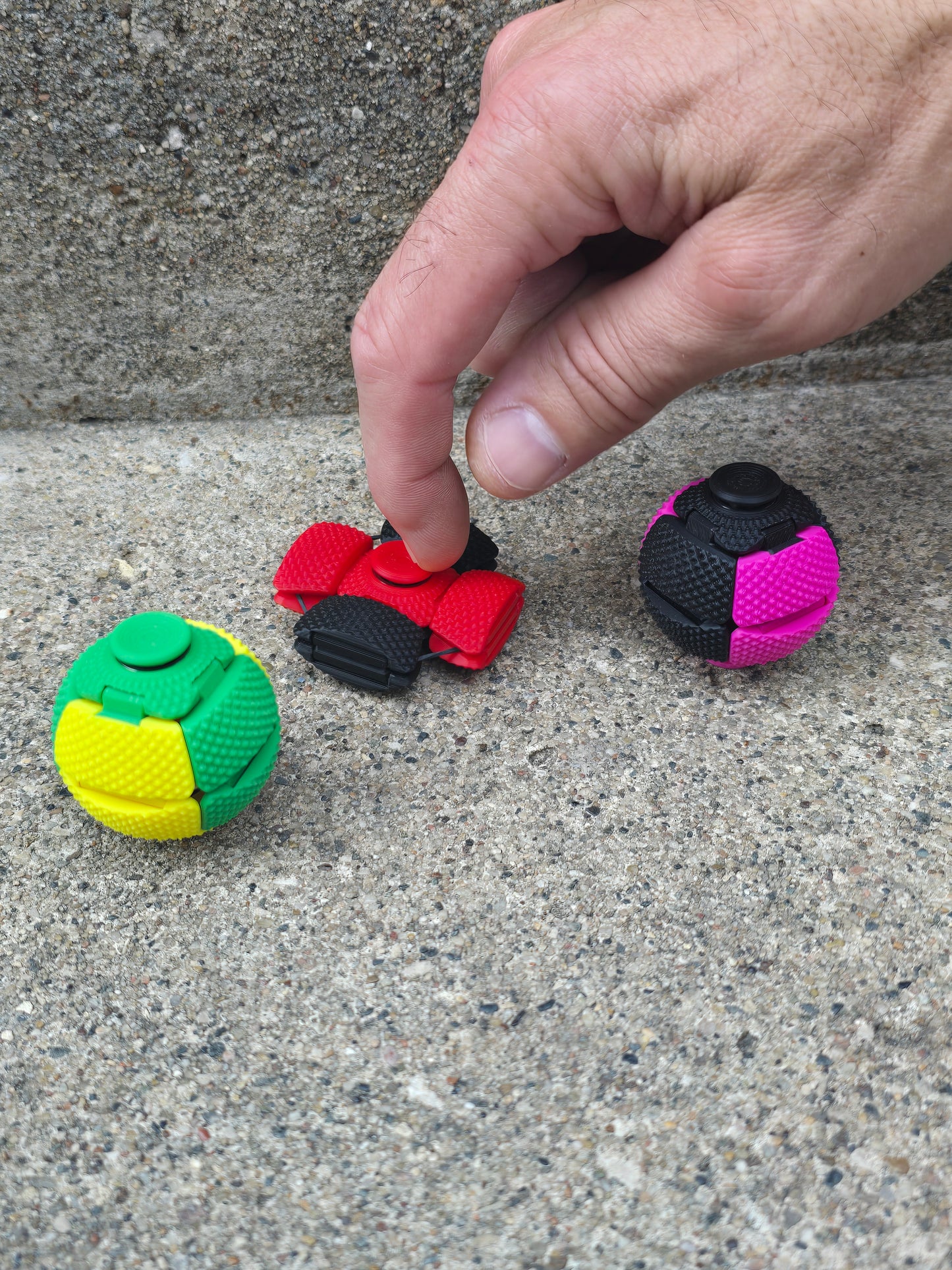3D printed collapsing multi color fidget spinner