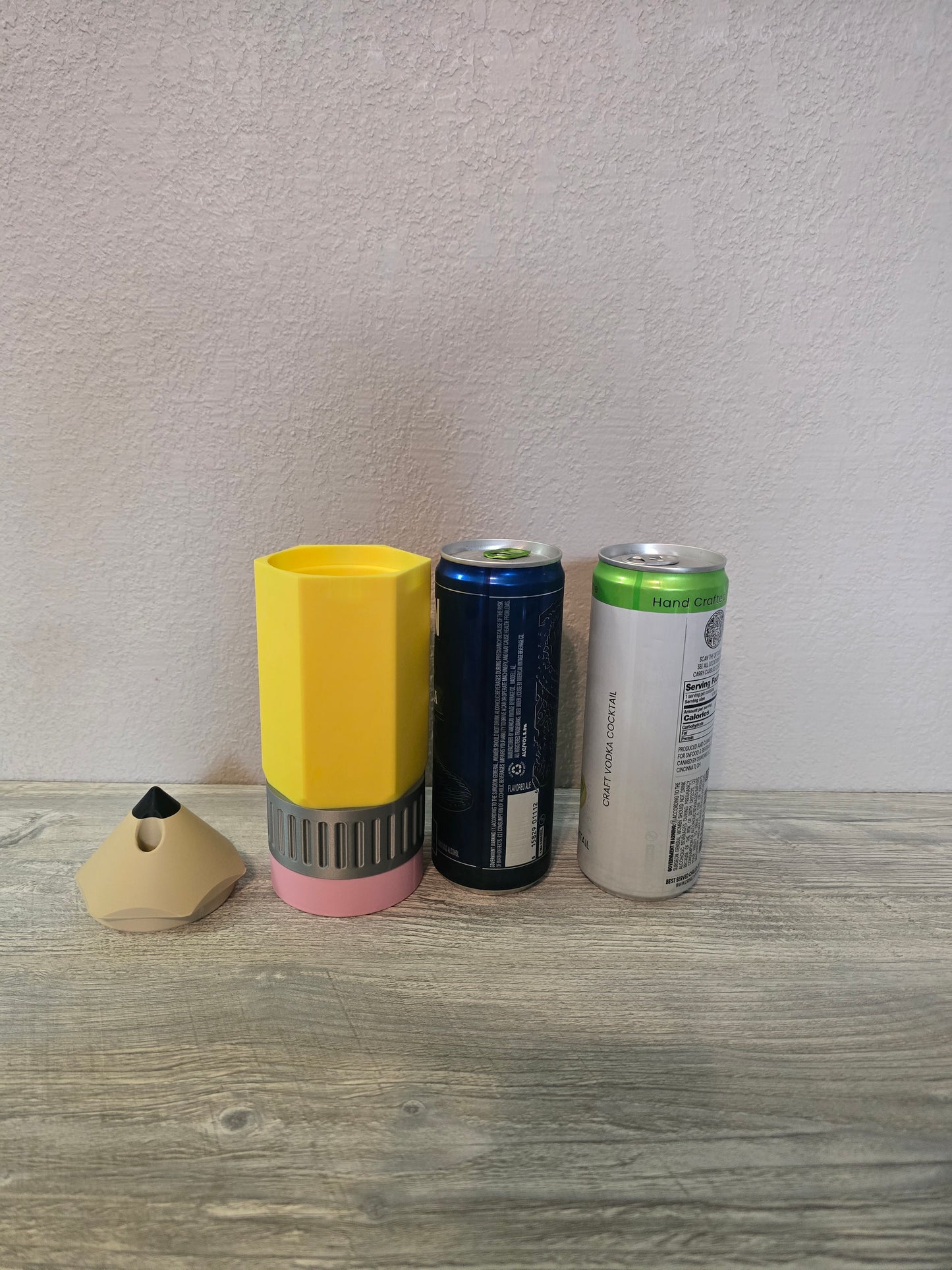 3D printed Pencil shape slim can cooler or keychain