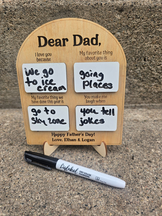 Dear Dad I love you because small sign Personalized Happy Father's Day