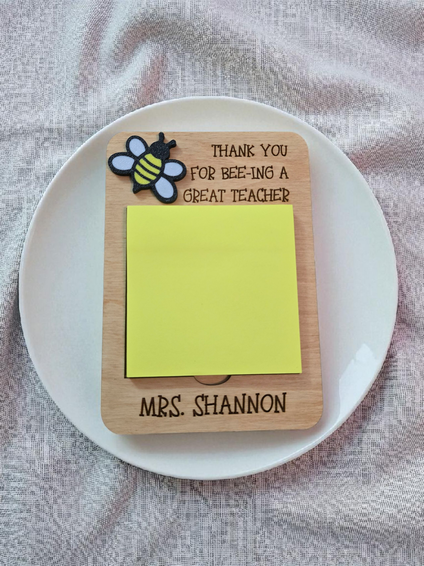 Thank you for bee-ing a great teacher post it sticky note holder personalized with teachers name