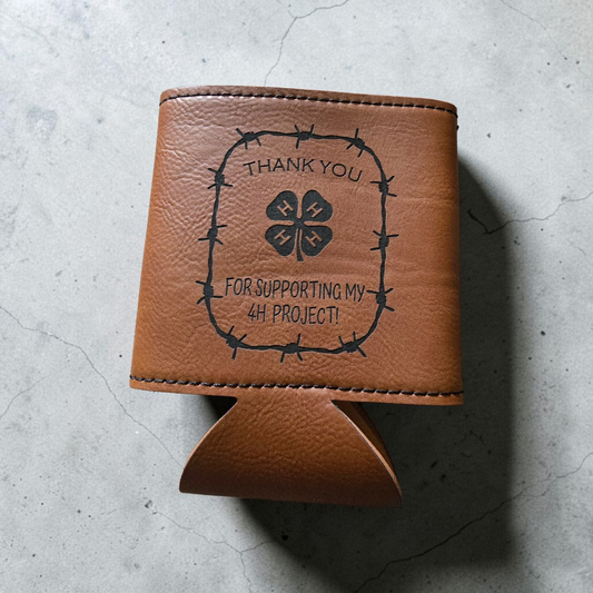 4H Leatherette Koozies Personalized