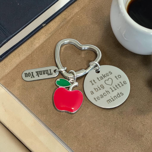 It takes a big heart to teach little minds thank you keychain
