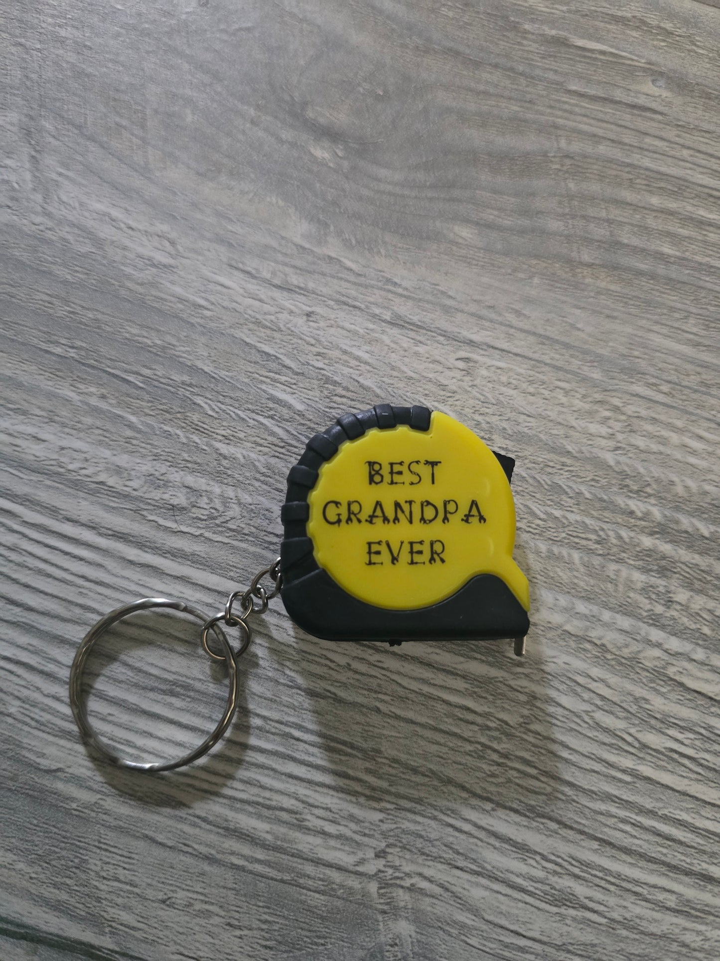 UV printed Father's Day yellow measuring tape small keychain multiple choices personalized