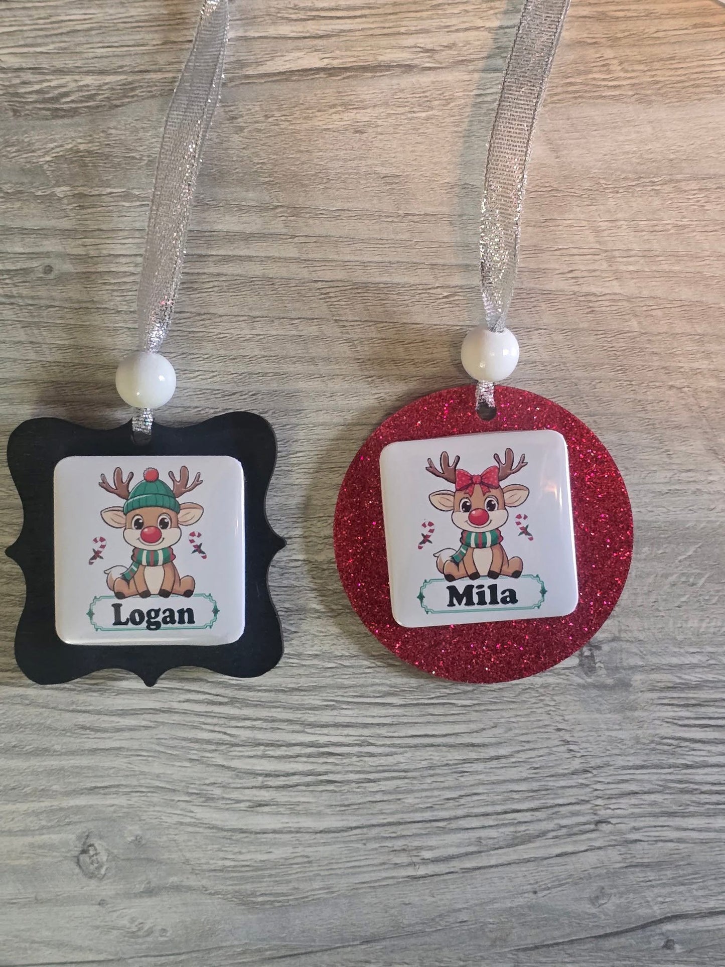 Reindeer Magnet or Christmas Ornament Personalized