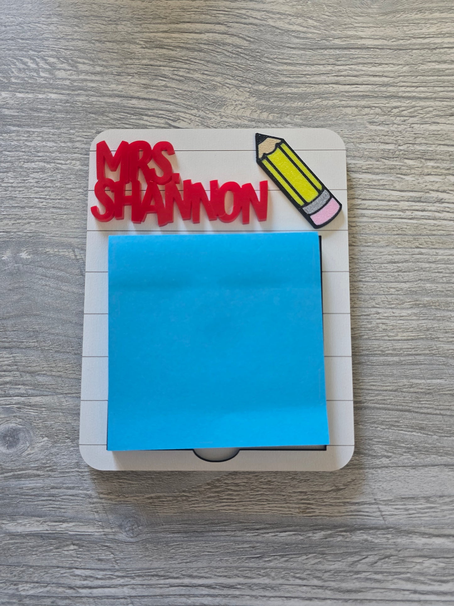 Teacher sticky note Notepad Holder with 3D printed pencil personalized The influence of a great teacher