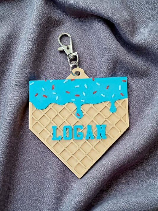 3D printed Ice cream drip bag tag personalized
