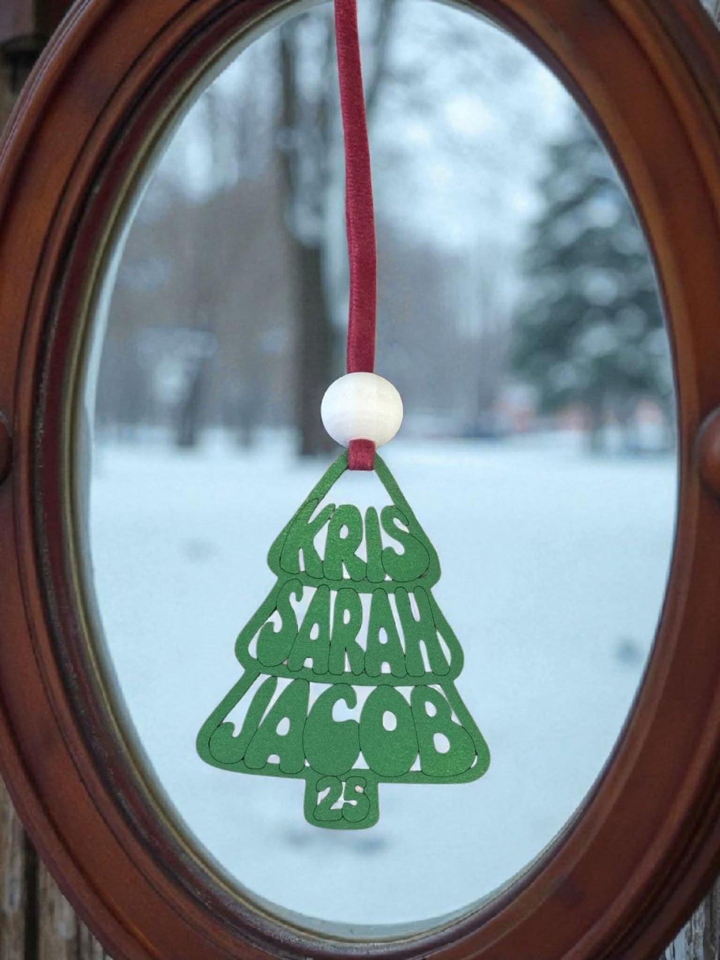 Christmas Tree Names Ornament personalized Up to 9 names