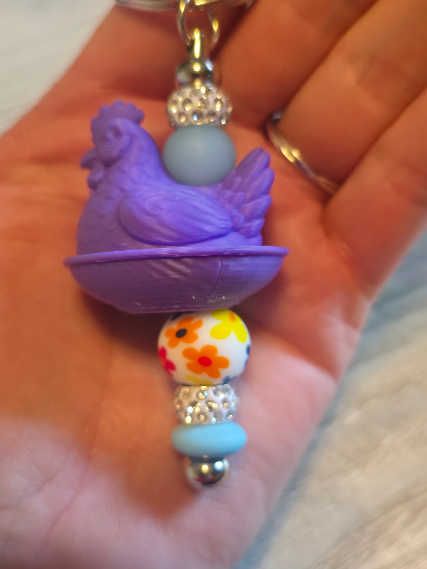 Hen beaded keychains