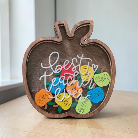 Personalized with students names Best teacher ever Apple Shaker magnet