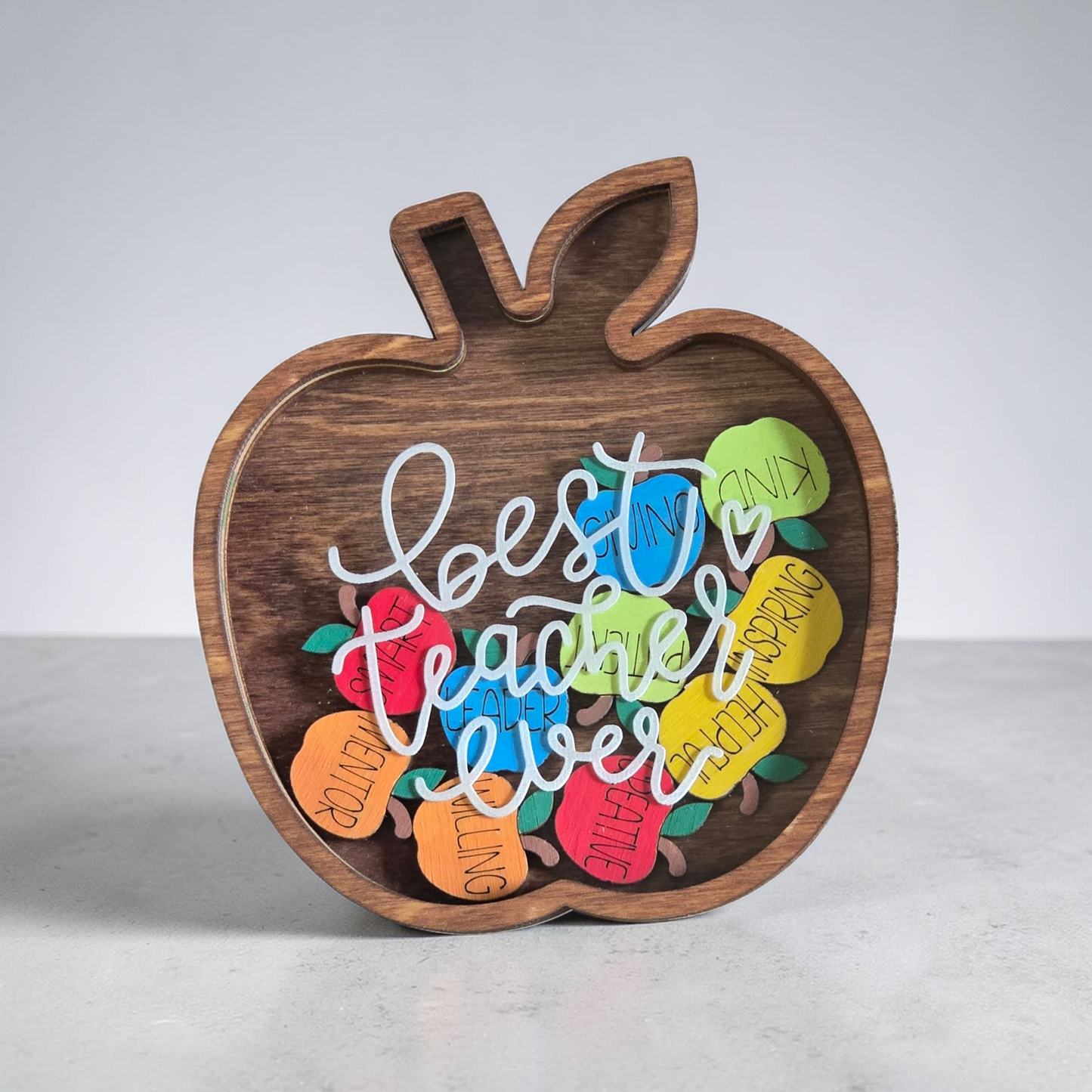 Best teacher ever Apple Shaker with inspiring words